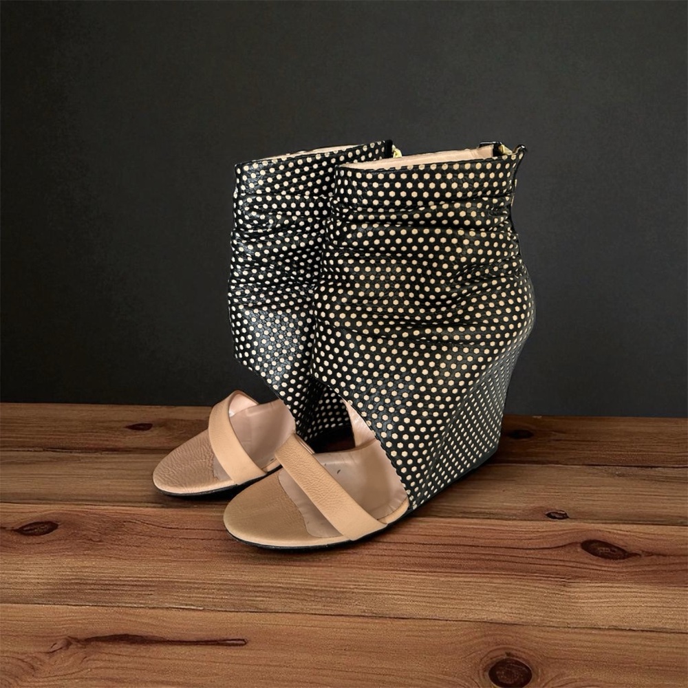 Jerome Dreyfuss Black and Cream Polka Dot Booties